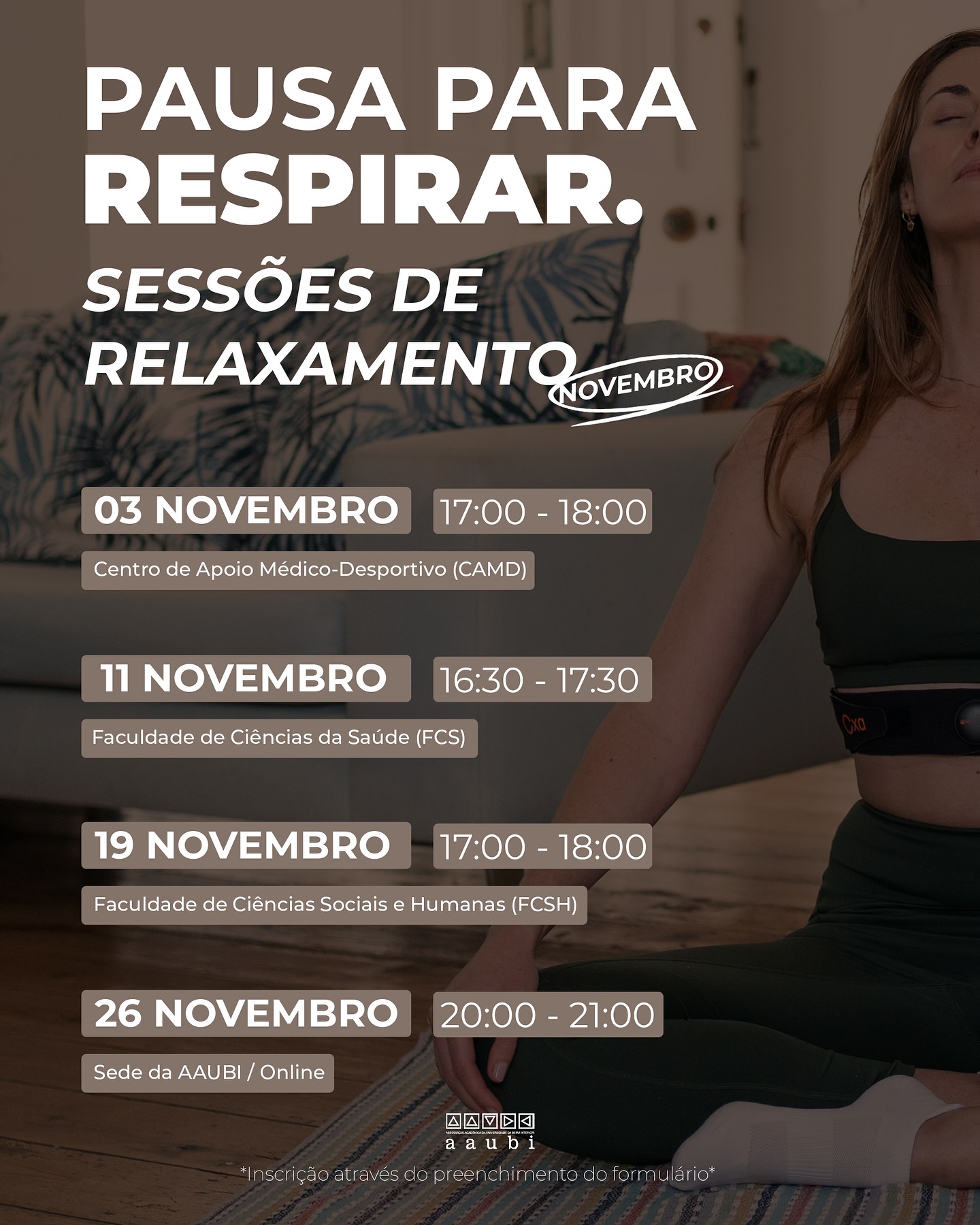 Sessões de Relaxamento – Pausa para Respirar! (novembro)